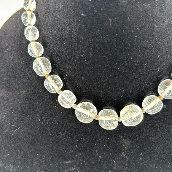Antique 1930s Clear Glass Beaded Necklace Lot A21 - Picture 2 of 6